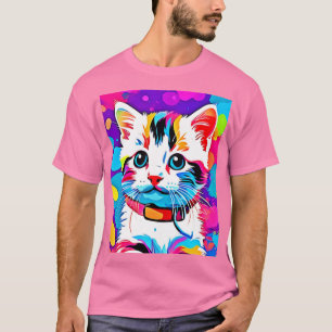 Colourful Kitty Art T-Shirt