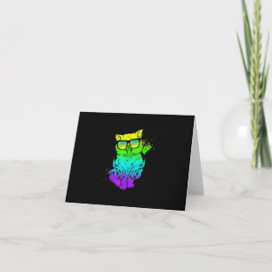Colourful Kitty Cat   Music Lover Gift Card
