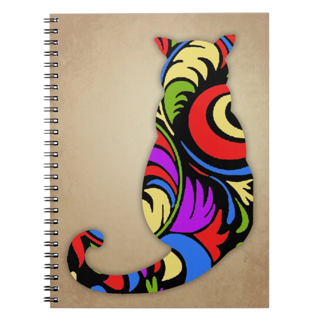 Colourful Kitty Spiral Notebook (Front)