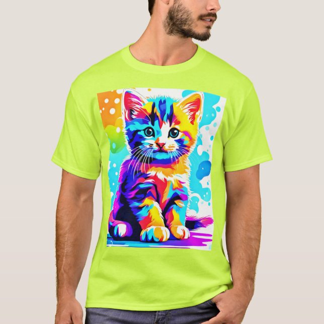 Colourful Kitty Splash T-Shirt (Front)