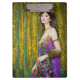 Colourful Klimt Style Collage Portrait of a Woman Clipboard