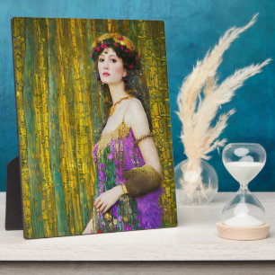 Colourful Klimt Style Collage Portrait of Woman Plaque