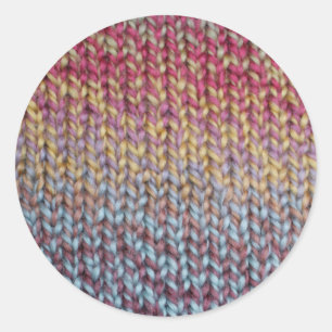 Colourful Knit Classic Round Sticker