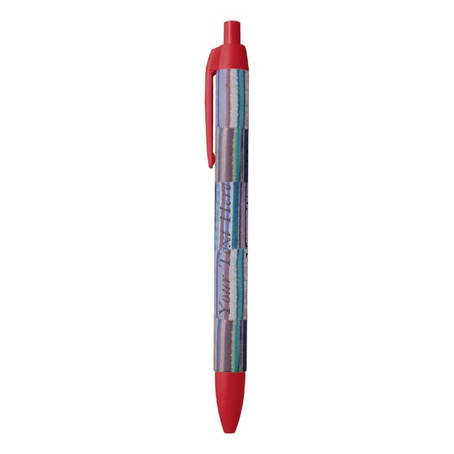 colourful knitted stripes original fun design black ink pen (Top (Vertical))