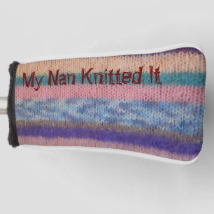 colourful knitted stripes unique vintage fun golf head cover