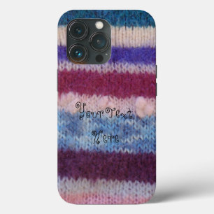 colourful knitted stripes vintage style fun design iPhone 13 pro case