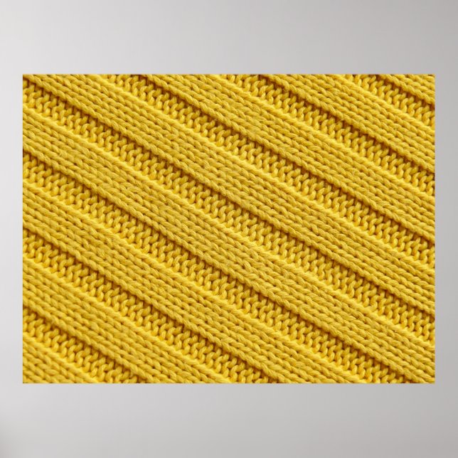 Colourful knitted textile texture. Yellow. Poster (Front)