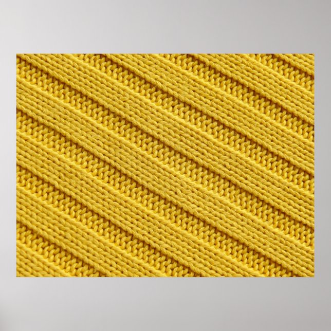 Colourful knitted textile texture. Yellow. Poster (Front)
