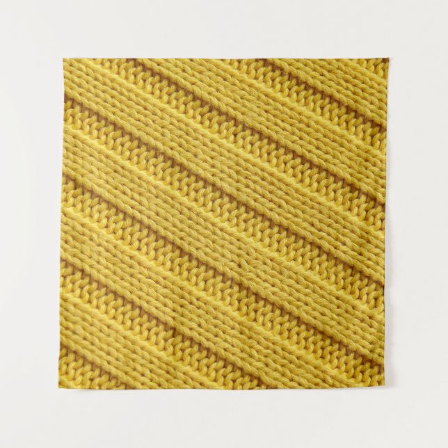 Colourful knitted textile texture. Yellow. Tapestry (Front)