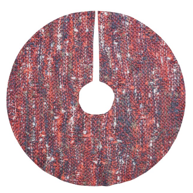 Colourful Knitted Texture: Cosy Background Brushed Polyester Tree Skirt (Front)