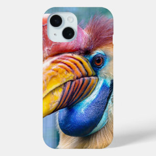 Colourful Knobbed Hornbill Face iPhone 15 Case