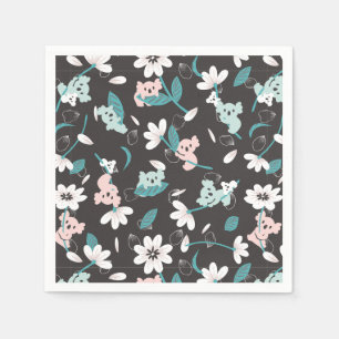 Colourful Koala Pattern Cute Animal and Floral Napkin
