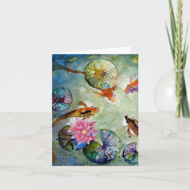 Colourful Koi BLANK Greeting Card (Front)