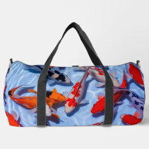 Colourful Koi Design Large Travel Duffle Bag