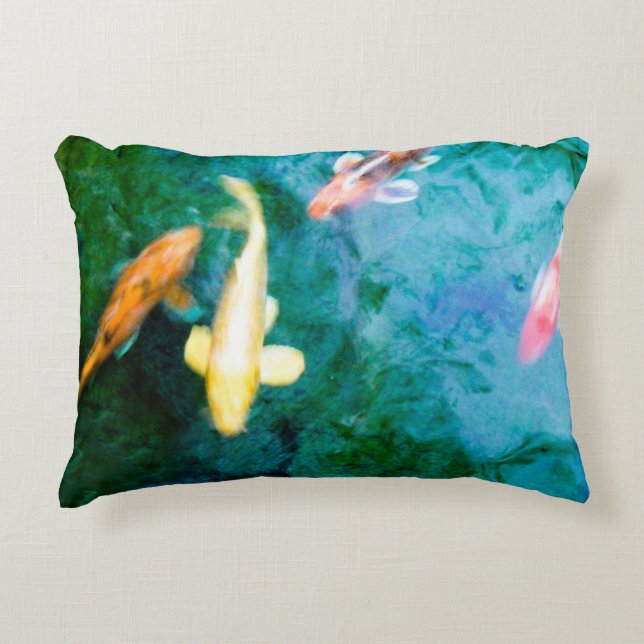 Colourful Koi Fish Decorative Cushion (Front)