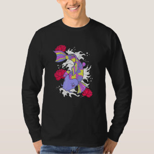 Colourful Koi Fish Water Lotus Japanese Koi Pond K T-Shirt