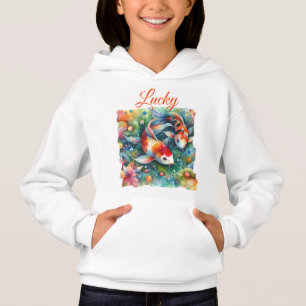 Colourful Koi Fish Whimsical Watercolor Orange Tea