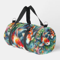 Colourful Koi Fish Whimsical Watercolor Orange Tea