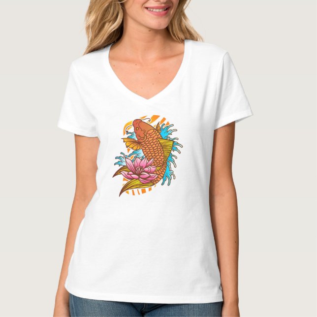 Colourful Koi Goldfish T-Shirt (Front)