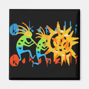Colourful Kokopelli Magnet