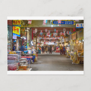 Colourful Korean Marketplace Postcard