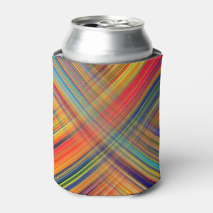 Colourful Kriss Kross Pattern Plaid Can Cooler
