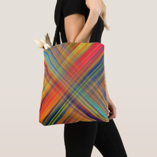 Colourful Kriss Kross Pattern Plaid Tote Bag