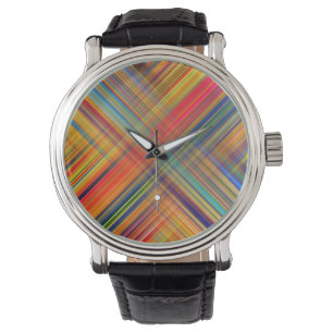 Colourful Kriss Kross Pattern Plaid Watch
