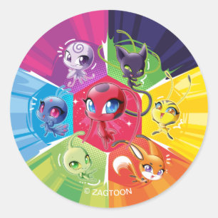 Colourful Kwamis Classic Round Sticker