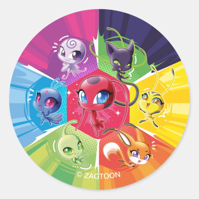 Colourful Kwamis Classic Round Sticker (Front)