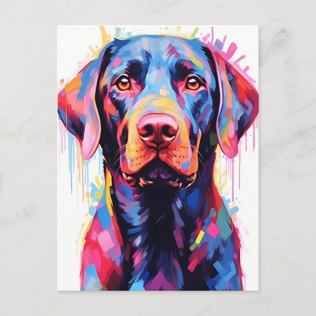 Colourful Labrador Postcard (Front)