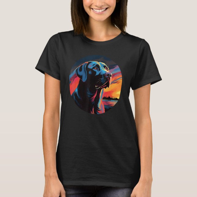 Colourful Labrador Retriever Dog Dad Mom Graffity T-Shirt (Front)