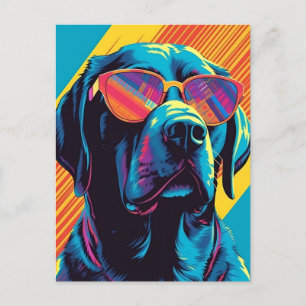 Colourful Labrador with sunglasses Postcard