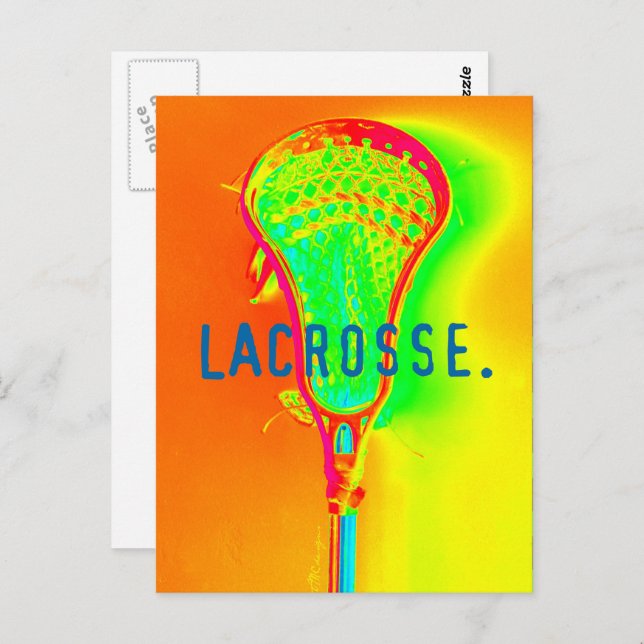 Colourful Lacrosse Stick Photo Art Postcard (Front/Back)