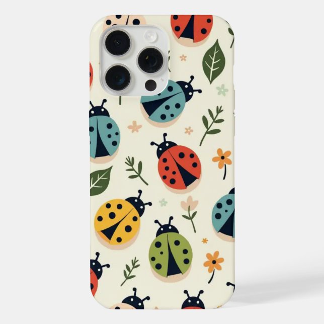Colourful Ladybug Pattern iPhone/iPad Case  (Back)