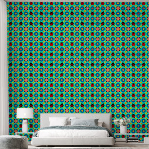 Colourful Ladybugs and Flowers Wallpaper