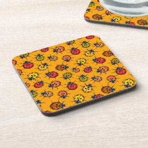 Colourful ladybugs coaster