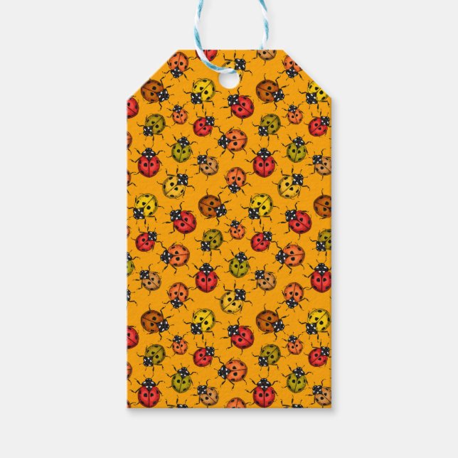 Colourful ladybugs gift tags (Front)