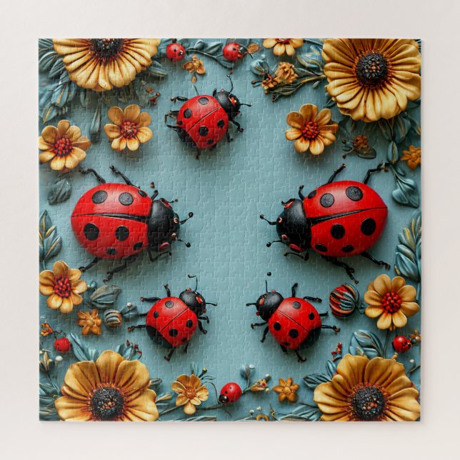 Colourful ladybugs jigsaw puzzle (Vertical)