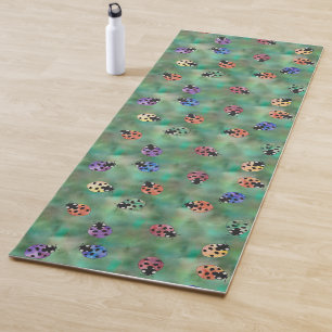 Colourful Ladybugs Yoga Mat