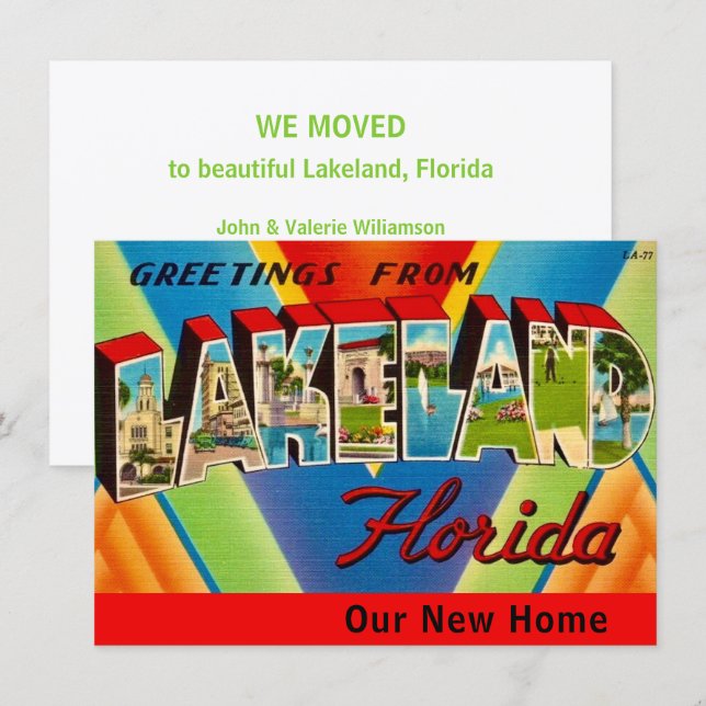 Colourful Lakeland FL Move Announcement (Front/Back)