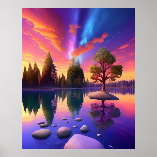 Colourful Lakes Poster (Matte) (Front)