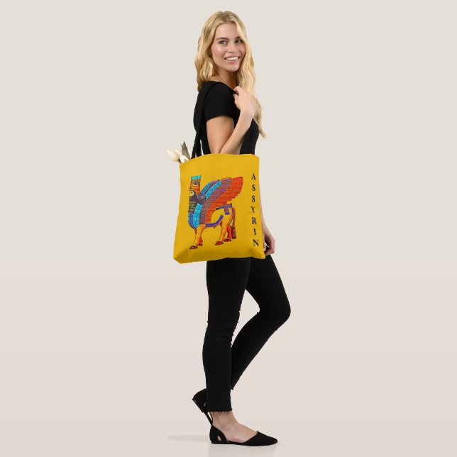 Colourful Lamassu Tote (On Model)