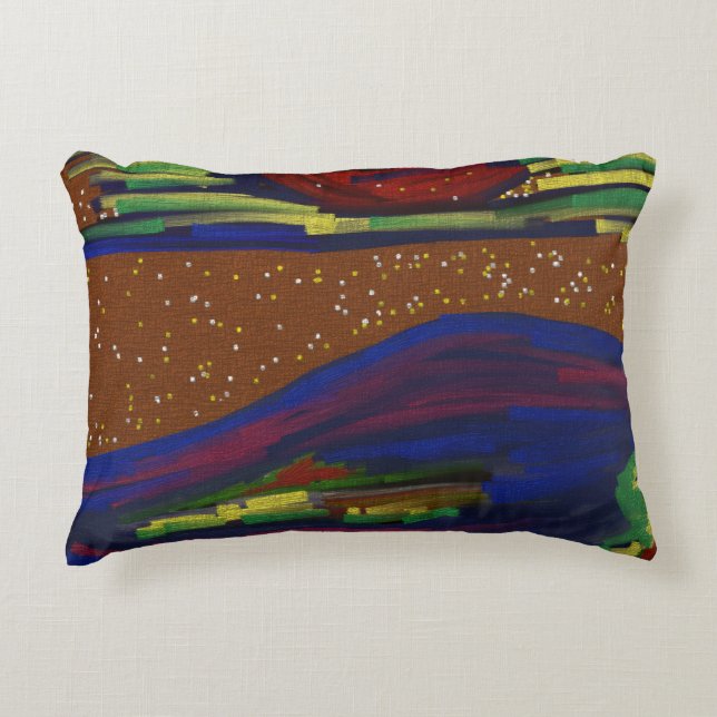 Colourful Landscape Accent Pillow (Front)
