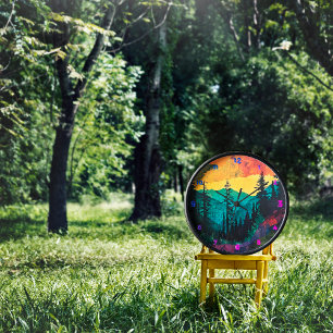 Colourful landscape painting Trees Clock