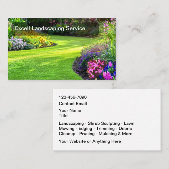 Colourful Landscaping Business Cards (Front/Back)