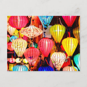 Colourful lanterns postcard