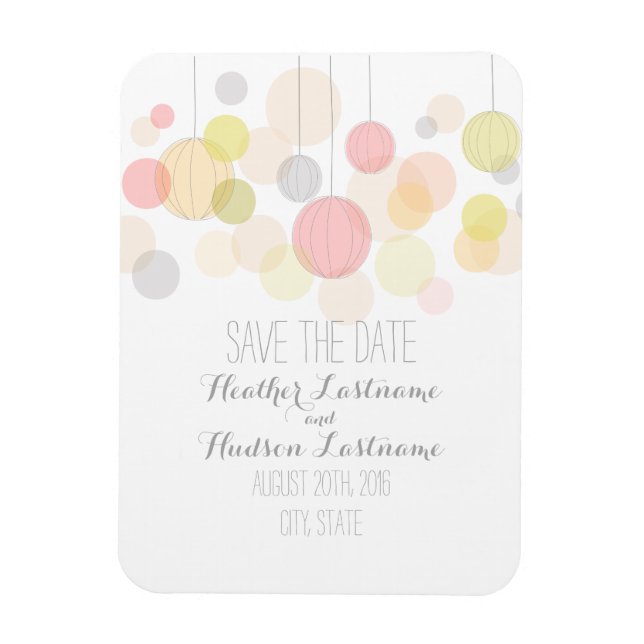 Colourful Lanterns Save The Date Magnet (Vertical)