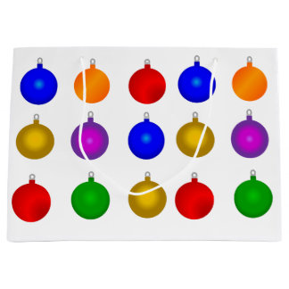 Colourful Large Gift Bag with Christmas Bulbs