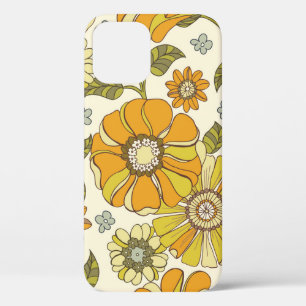 Colourful Large Scale Hand-Drawn Floral vintage Se iPhone 12 Case